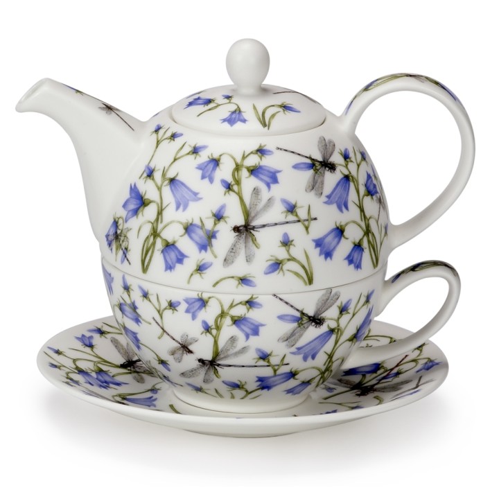 Teapot Dunoon - tea for one .- Dovedale Harebell