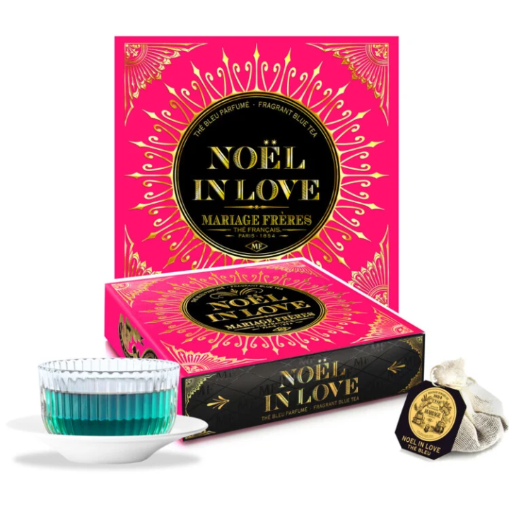NOËL IN LOVE® - Aromatisierter Blauer Tee, goldener Aufguss - 30 Musselin-Teebeutel
