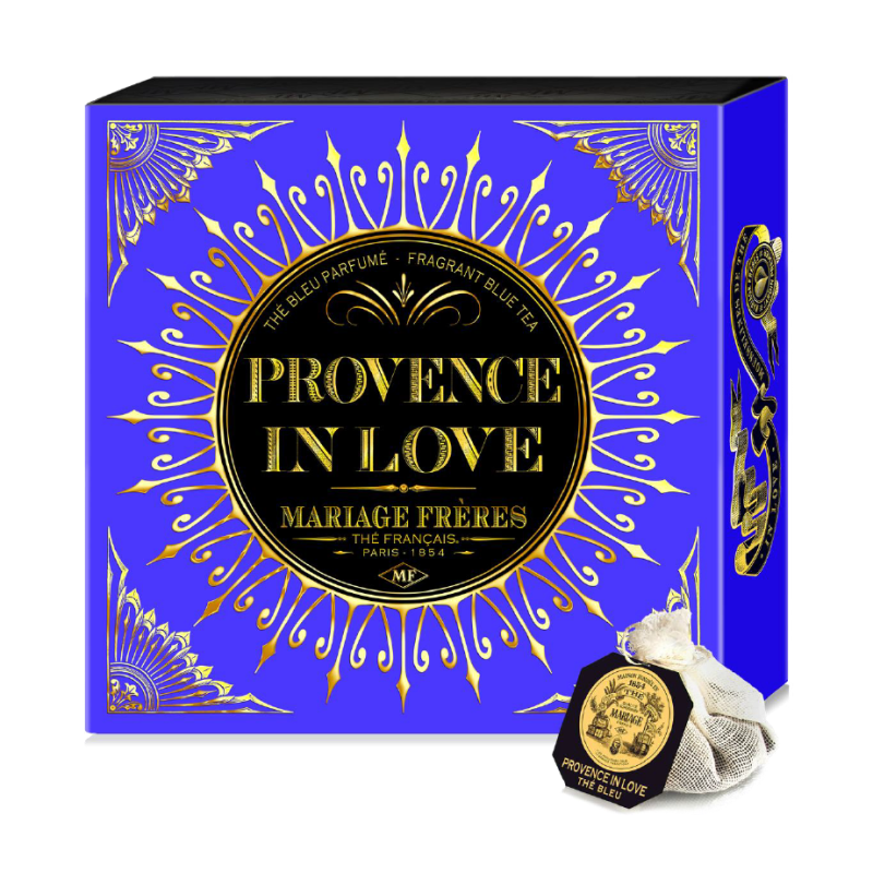 Provence in love® Tè blu aromatizzato - 20 bustine in mussola