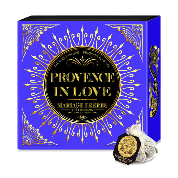 Provence in love® Tè blu aromatizzato - 20 bustine in mussola