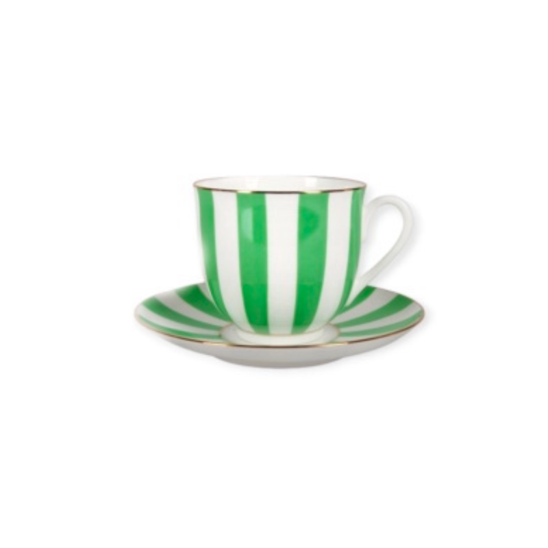 Tazza a righe Lily - verde - Porcellana di San Pietroburgo