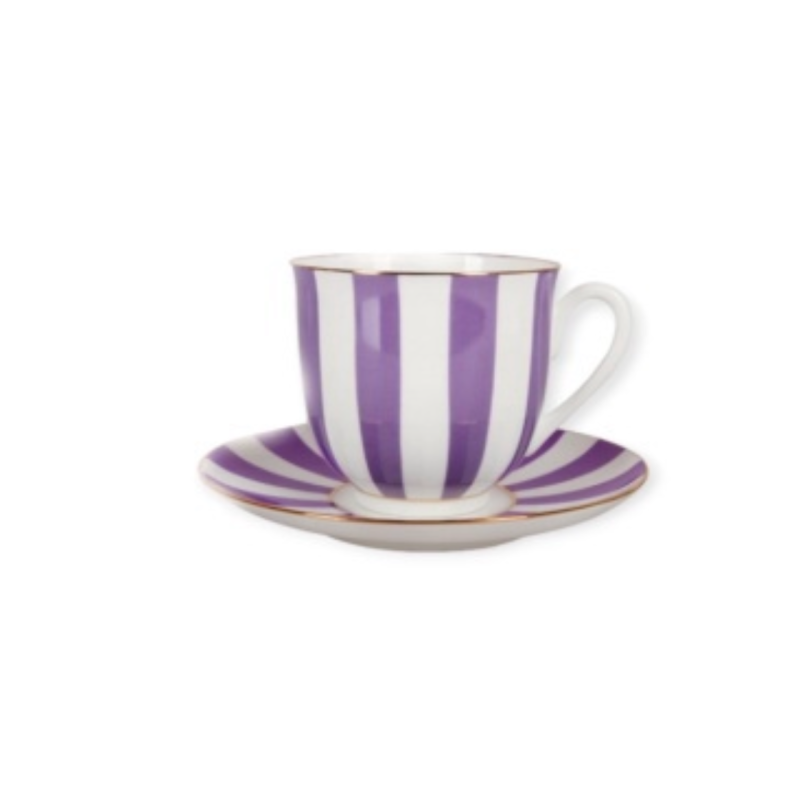 Striped cup Lily - purple - St Petersburg porcelain