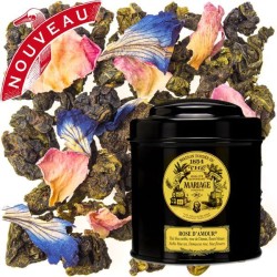 BLUE TEA - Rose d'Amour® - Noble blue tea, Damask rose - 100gr tin