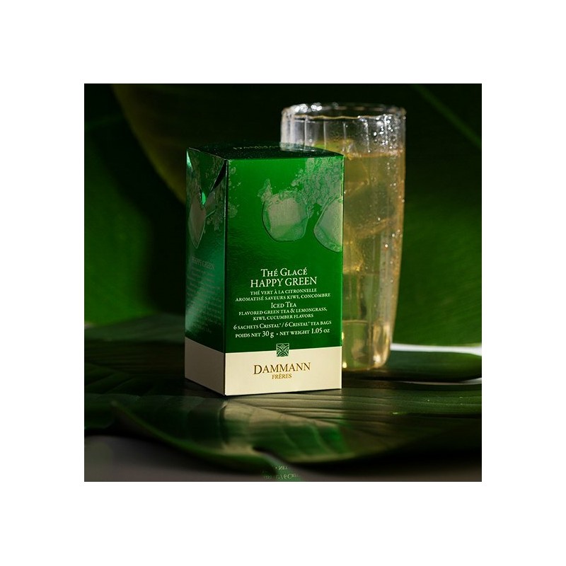 THÉ GLACÉ HAPPY GREEN - BOÎTE DE 6 SACHETS - DAMMANN FRÈRES