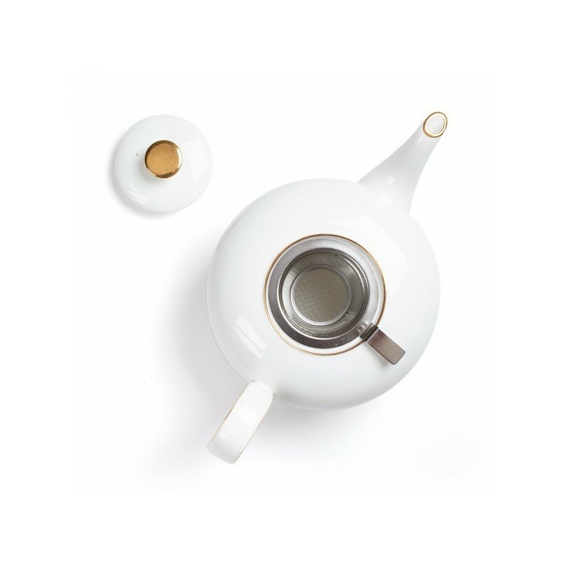 PORCELAIN TEAPOT - CONCORDE - 1L - GOLD RIM