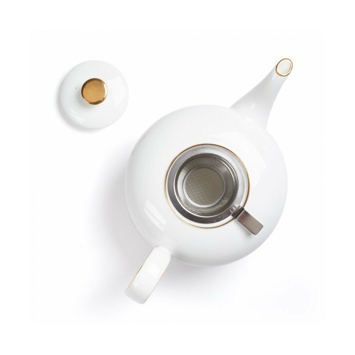 PORCELAIN TEAPOT - CONCORDE - 1L - GOLD RIM
