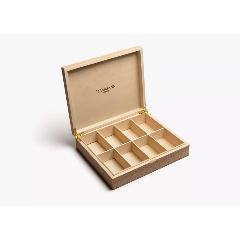 COFFRET BOIS CLAIR POUR 48 SACHETS - VIDE