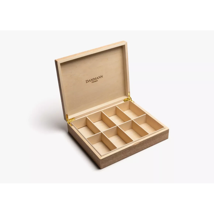 COFFRET BOIS CLAIR POUR 48 SACHETS - VIDE