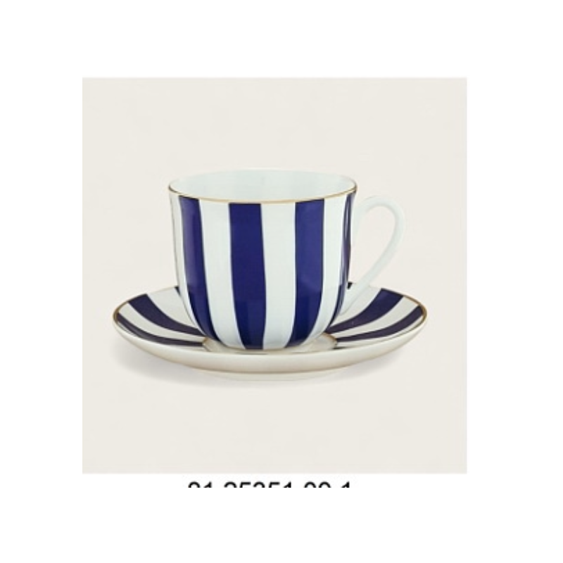 Tazza a righe Lily blu - Porcellana di San Pietroburgo