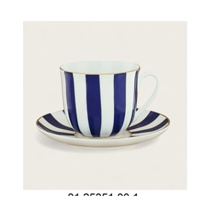 Gestreifte Tasse Lily blau - Porzellan aus St. Petersburg