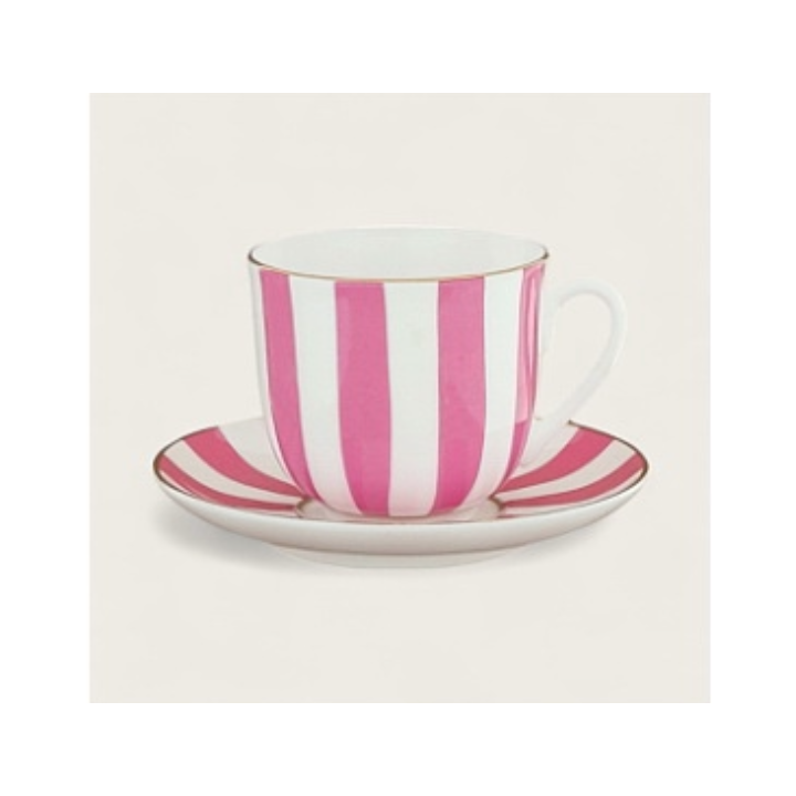 Lily striped cup, pink - St Petersburg porcelain
