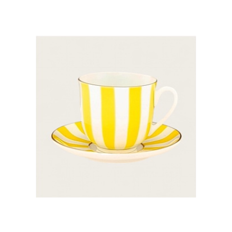 Tasse à rayures Lily - jaune - Porceleine de Saint-Petersbourg