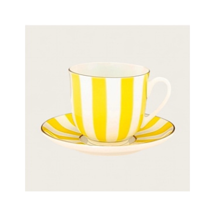 Lily striped cup - yellow - St Petersburg porcelain