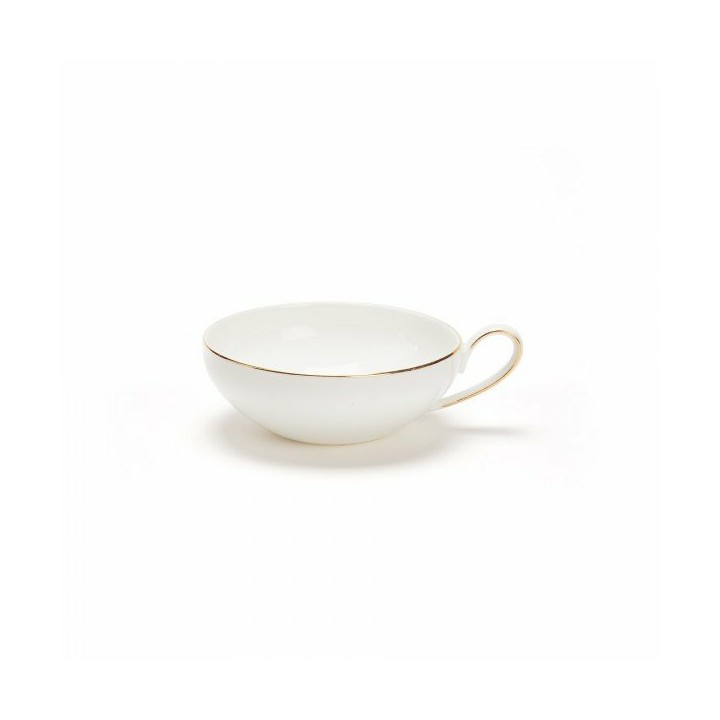 CONCORDE - SET 2 TASSES & SOUS-TASSES - BONE CHINA - LISERÉ OR