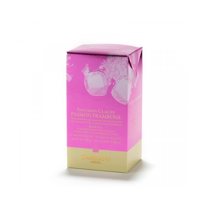 EIS-KRÄUTERTEE MARACUJA HIMBEERE, BOX MIT 6 TEEBEUTELN - DAMMANN FRÈRES