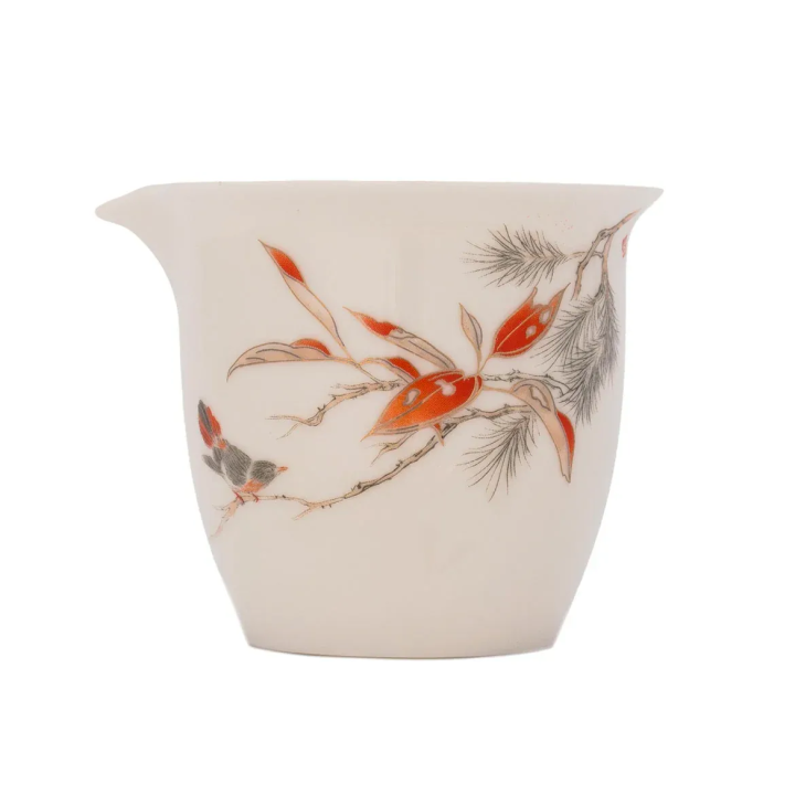 White & leaves porcelain gongdaobei, 180 ml