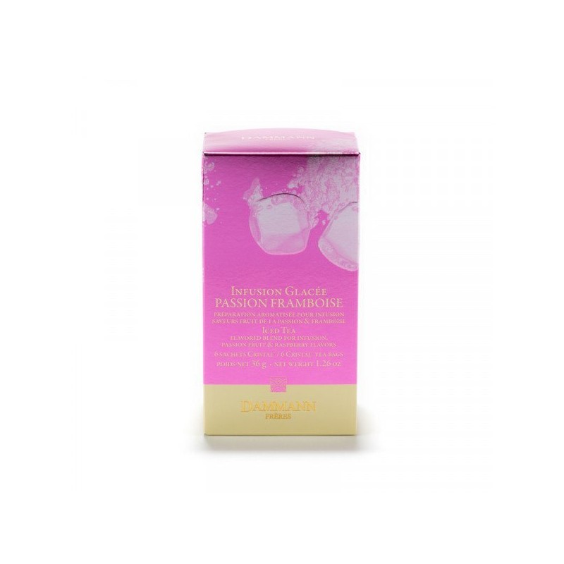 ICED HERBAL INFUSION PASSION FRUIT RASPBERRY, BOX OF 6 TEA BAGS - DAMMANN FRÈRES
