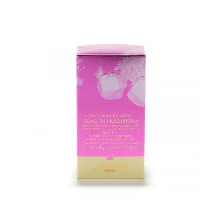 INFUSION GLACÉE PASSION FRAMBOISE, BOÎTE DE 6 SACHETS - DAMMANN FRÈRES