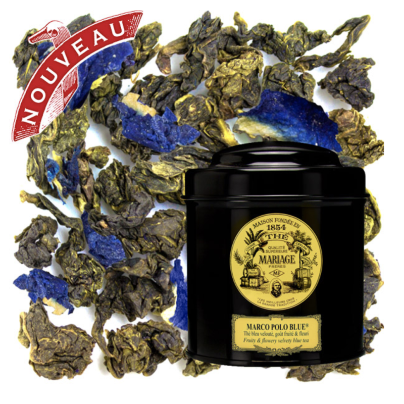 MARCO POLO BLUE® Velvety Blue Tea™ - Jardin Premier* - fruity & floral flavour - Tin 100g